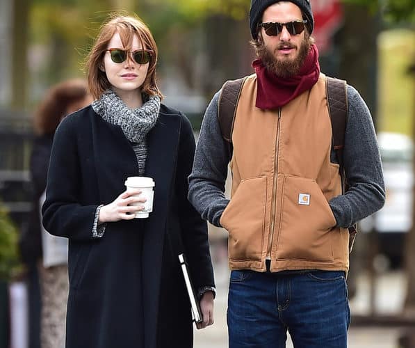 NEW YORK, NY - OCTOBER 31: Emma Stone and Andrew Garfield are seen in the West Village on October 31, 2014 in New York City. (Photo by Alo Ceballos/GC Images)