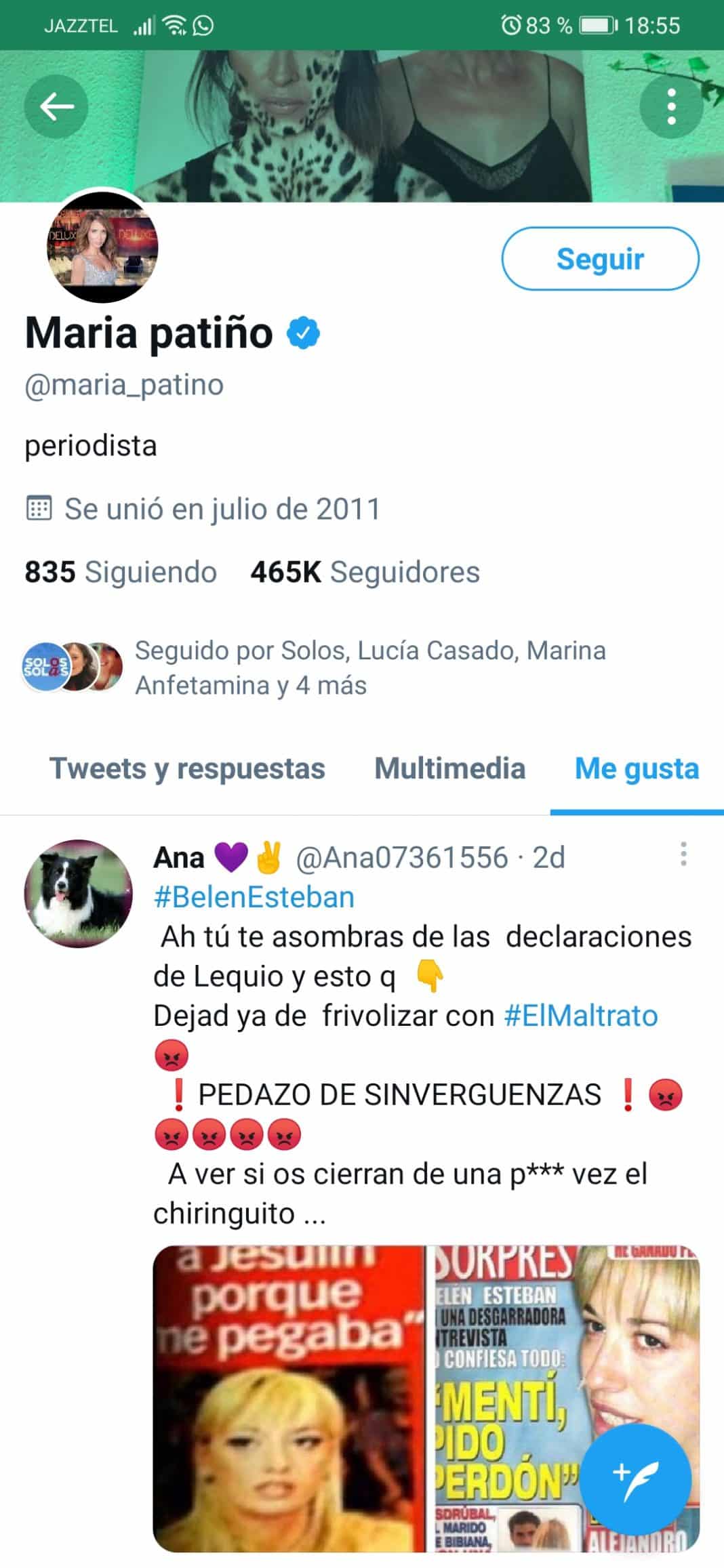 María Patiño tweet polémico Sálvame