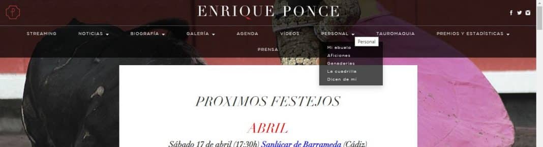 Pantallazo Enrique Ponce web