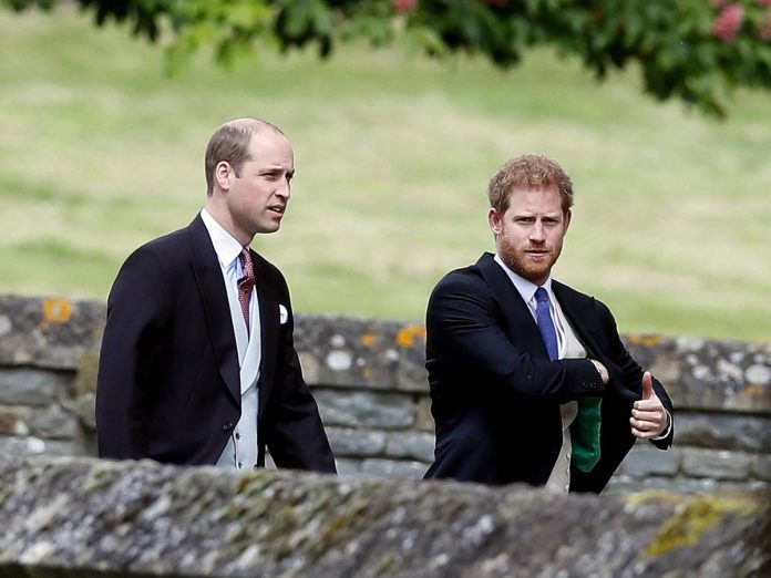 Príncipe Guillermo y su hermano Harry de la Corono británica